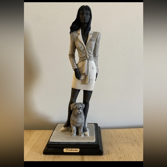 Vintage Argentina Figure Capodimonte Lady with Dog by M. Salvestrini 1988 - Picture 3 of 14